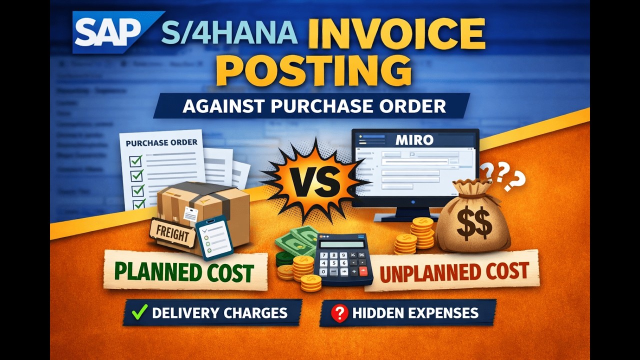 SAP MM Posting invoice against PO |  planned and unplanned delivery cost | MIRO Explained | P2P