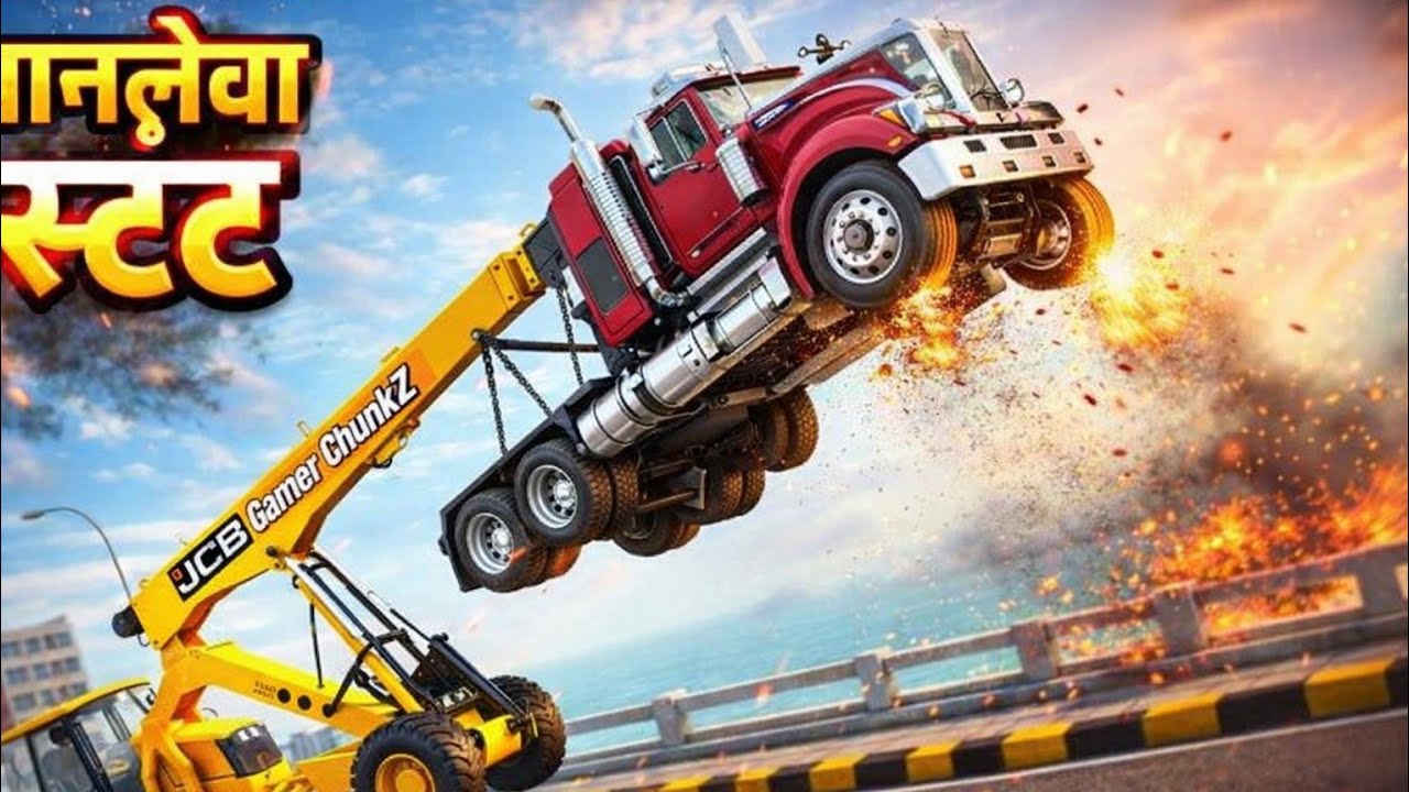 JCB Crane Speed Breaker Offroad Driving Gameplay | Bus Simulator Indonesia | Android Gameplay 