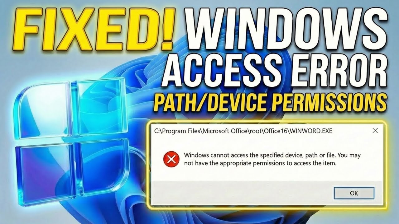 Исправлена ​​ошибка &laquo;Windows не может получить доступ к пути к устройству или файлу&raquo; | Без потери...