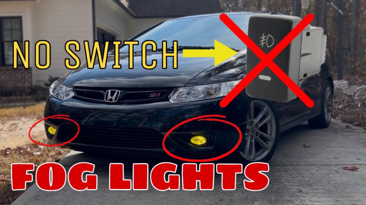 WIRE FOG LIGHTS WITHOUT A SWITCH (06-11 Honda Civic Si coupe tutorial)