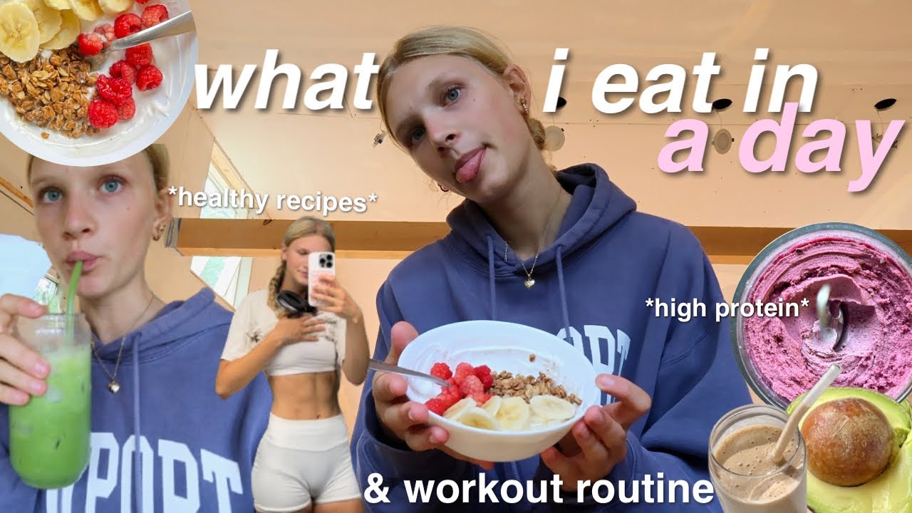 WHAT I EAT IN A DAY AS A 15YR OLD + workout routine🧘‍♀️