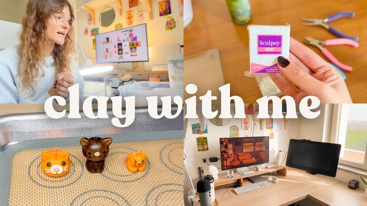 🐱 дневники художника | впервые пробую полимерную глину и показываю вам все свои новые инструменты