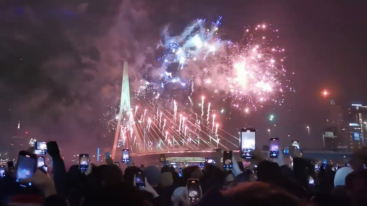 Rotterdam Erasmus Bridge Fireworks