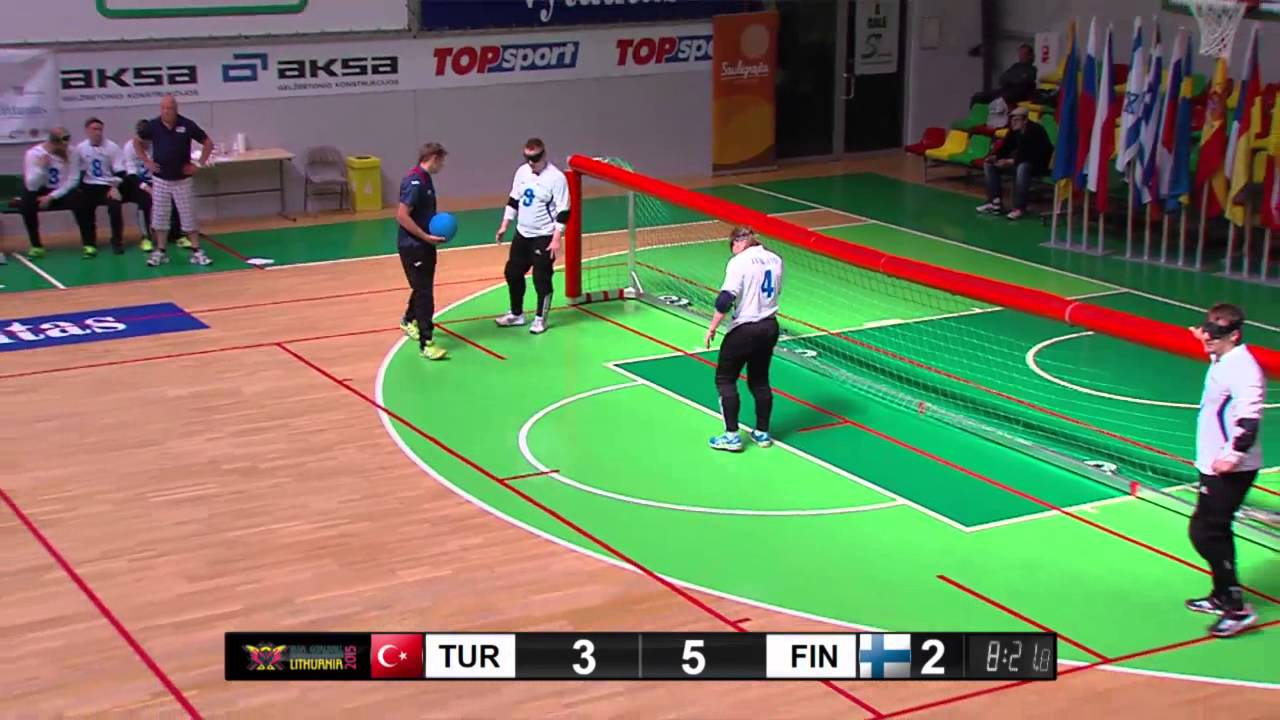 Turkey Finland Men Final game IBSA Goalball European Championships Lithuania 2015 07 11 66 game