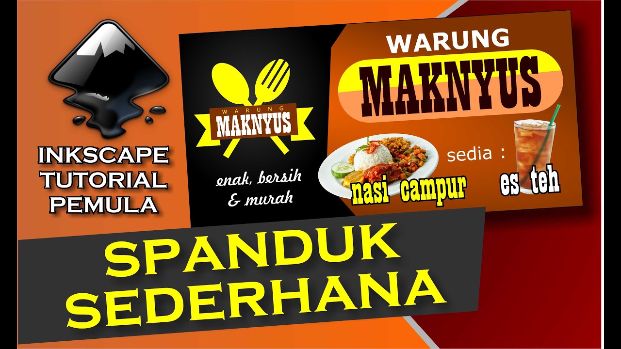 Inkscape tutorial : BELAJAR BIKIN SPANDUK sederhana, Gampang banget