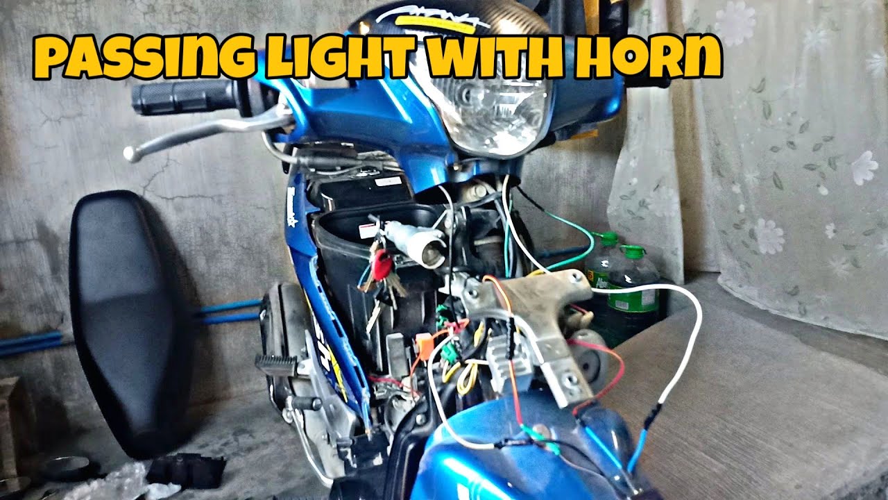 How to install passing light with horn in motorcycle | suzuki smash115