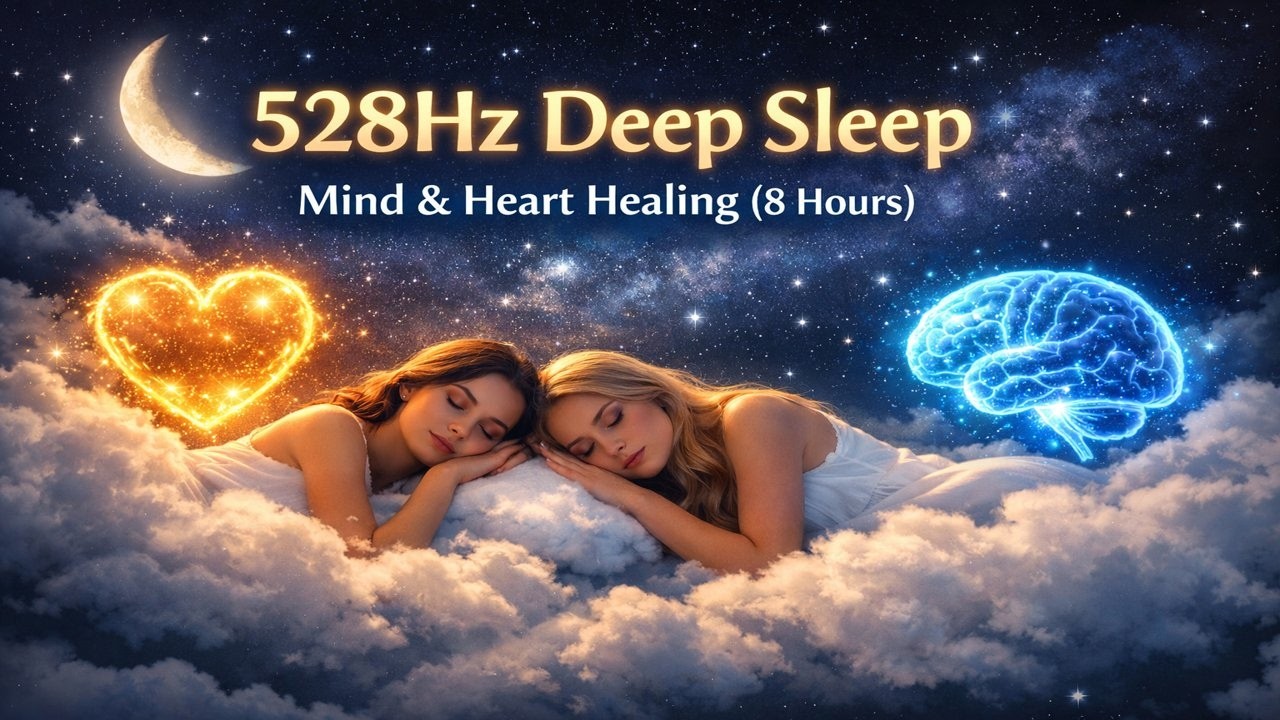 528Hz Deep Sleep | Mind & Heart Healing (8 Hours) for Rest & Relaxation and Soft calming music.
