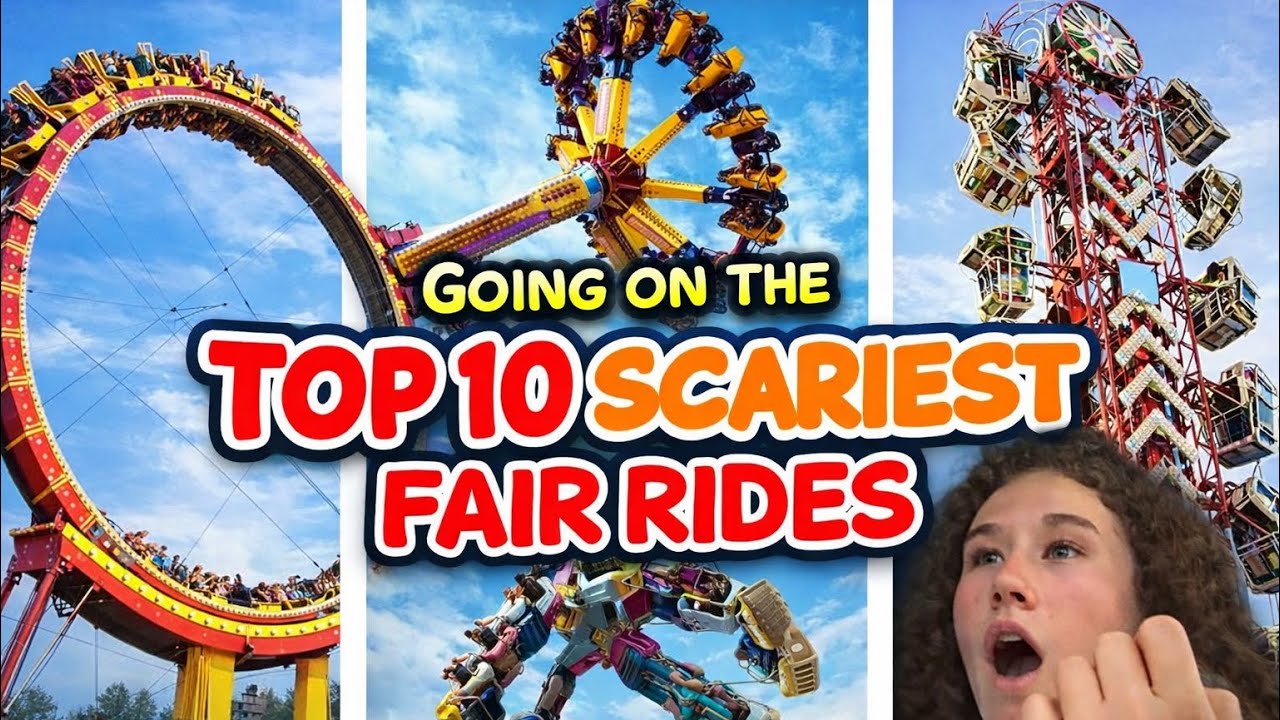 GOING on the top 10 SCARIEST fair rides 🎢🎡😳🫣 (Dosent end well.. 🤢🤮)