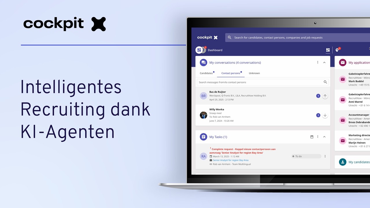 KI-Assistent im Recruiting mit intelligenten Agenten von zvoove | Cockpit X