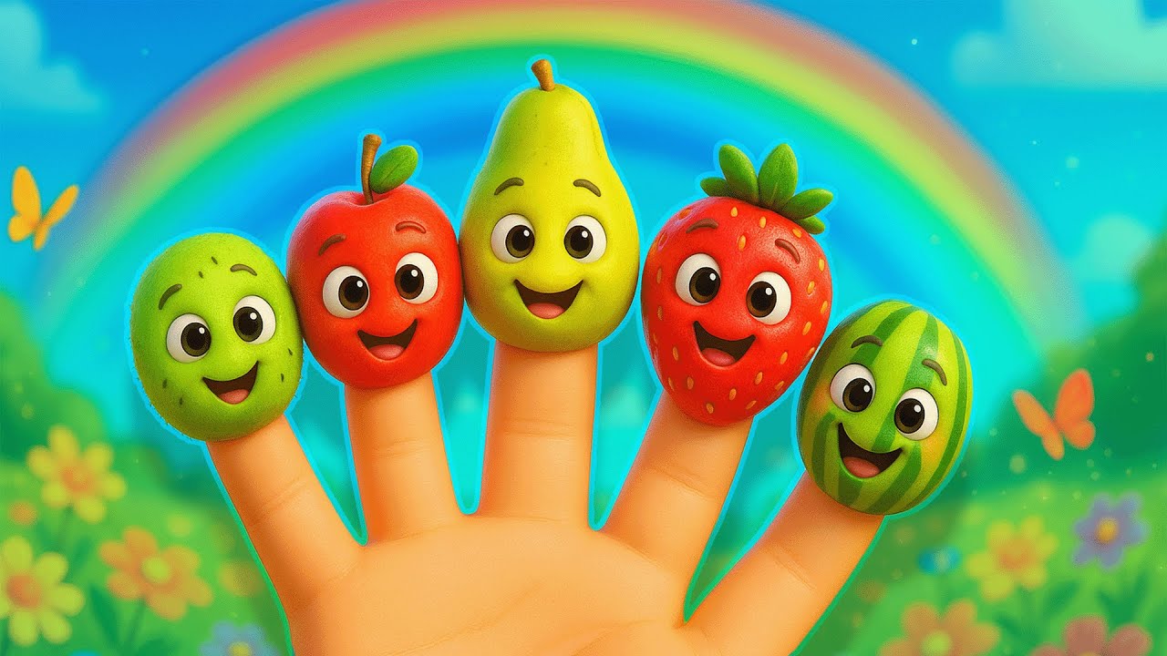 🍓 Parmak Ailesi Meyveler 🥝🍓 Kivi, Elma, Armut, &Ccedil;ilek, Karpuz 🍐 Bıdık &Ccedil;ocuk Şarkıları 🍉
