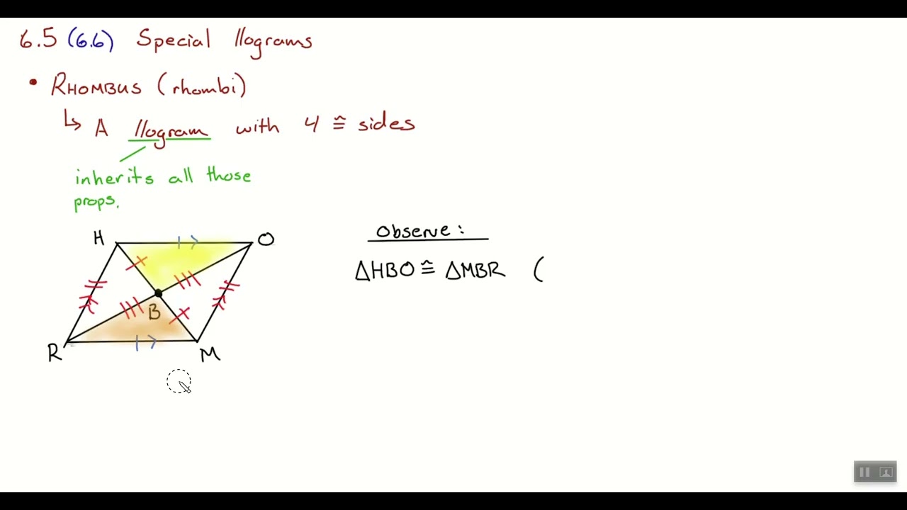 5th Hour Geometry (1/26/26) - Lesson 6.5.1 - Rhombi