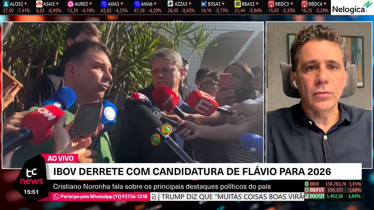 🔴 05/12/2025 - Ibovespa tem maior queda desde 2021 com pr&eacute;-candidatura de Fl&aacute;vio Bolsonaro