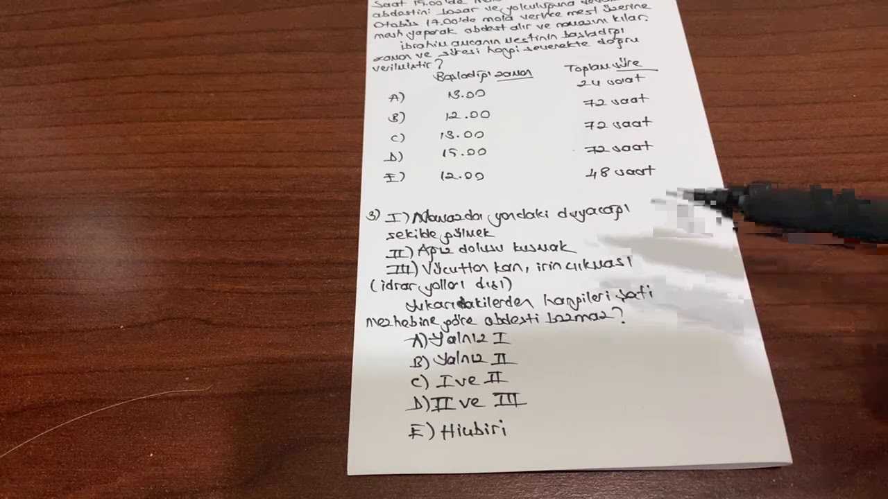 ❗️Fıkıh/ Soru Çözüm 📝- (Temizlik-Hac-Oruç)