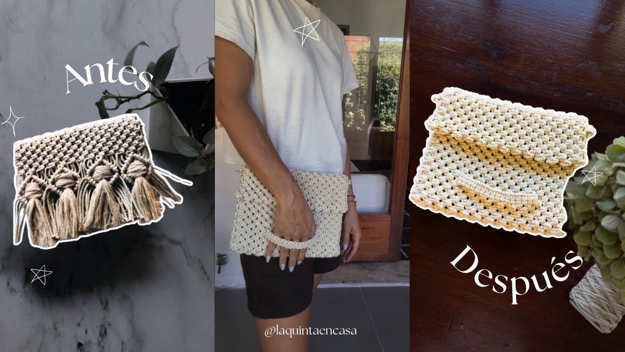 Reversionemos un sobre de macrame - aprende bolsos de macramé 