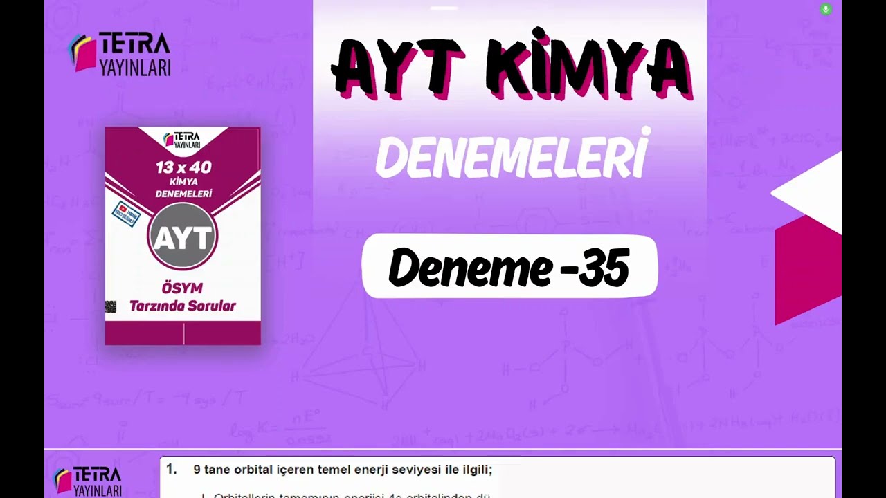 35. Deneme AYT Kimya Branş Denemesi