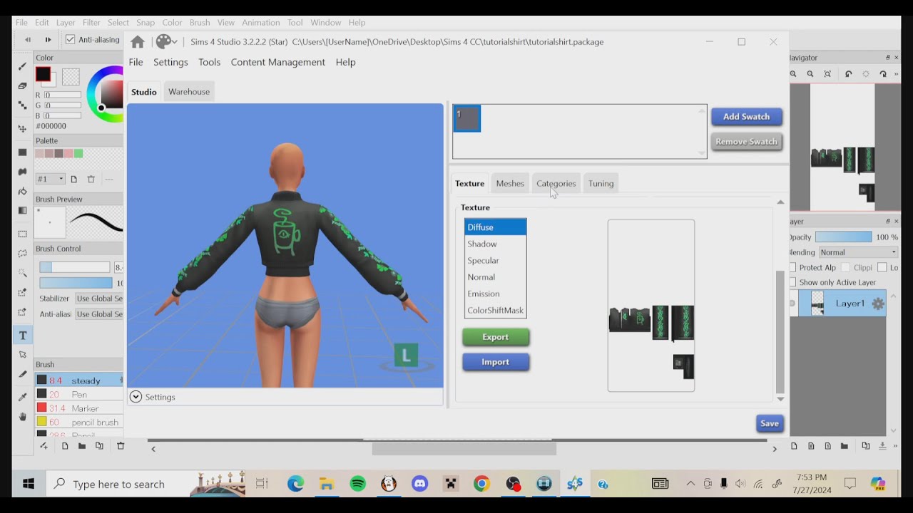 Beginner's Guide to CC Creation in Sims 4 Studio: Overview and Texture Editing