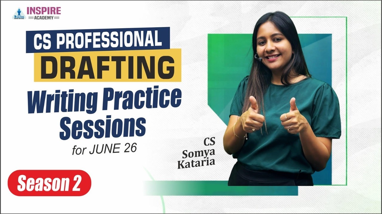 Drafting Writing Practice Session-1| CS Somya Kataria #drafting
