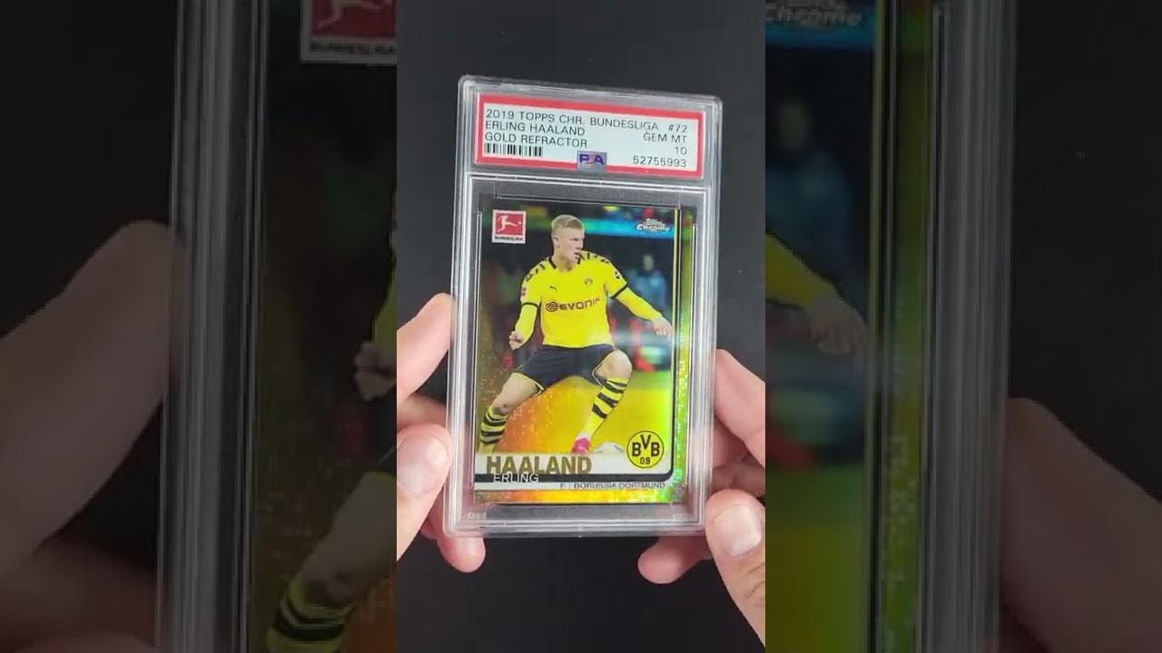 2019 Topps Chrome Bundesliga Gold Refractor Erling Haaland ROOKIE /50 #72 PSA 10