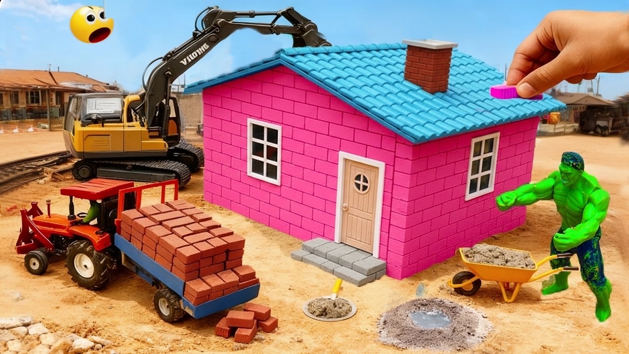 DIY Construction Science Project-Building a Modern 2-Story Fireproof House With Bricks and Cement #2