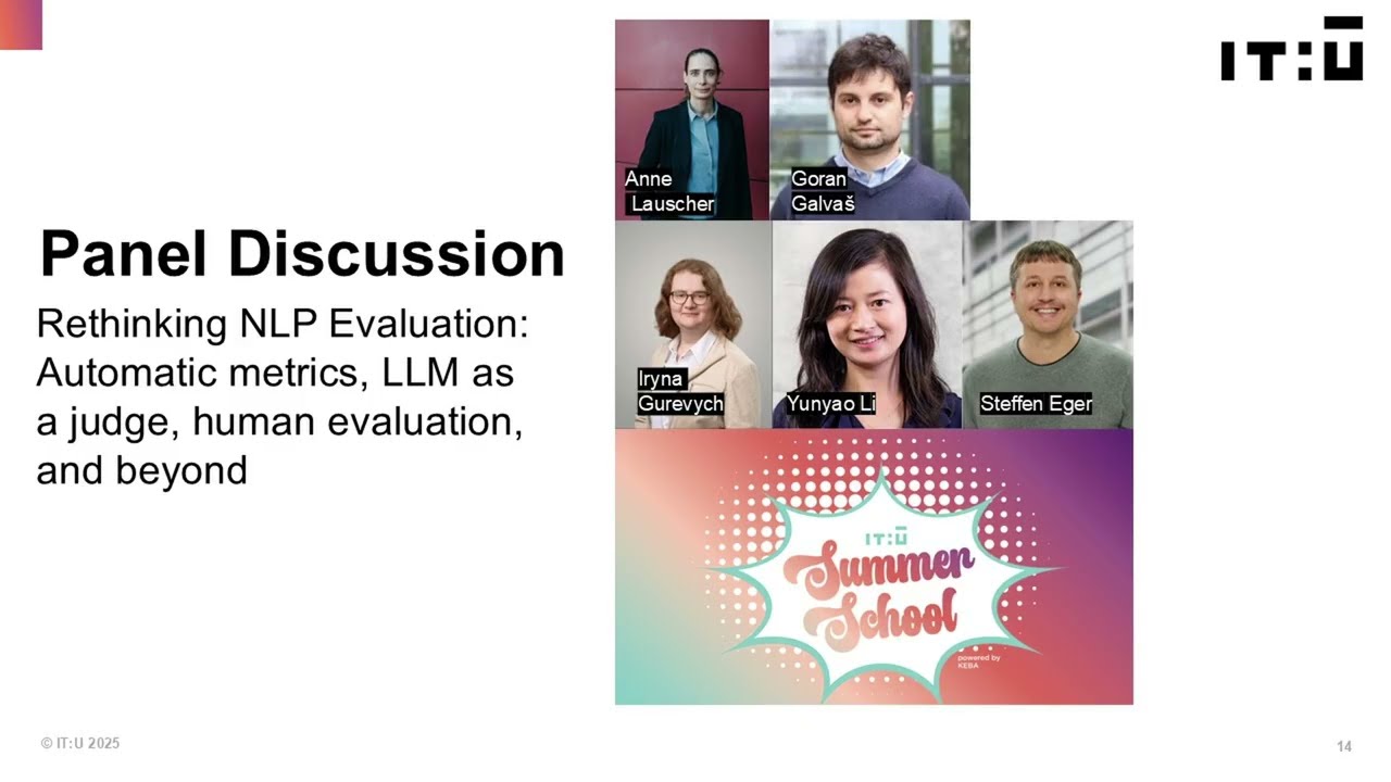 Panel Discussion: Rethinking NLP Evaluation – Summer School 2025