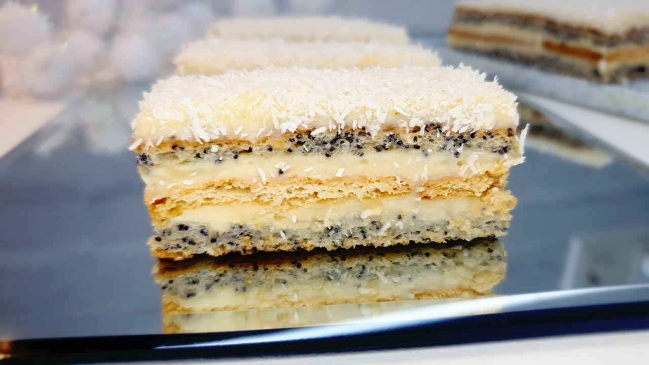 Торт с маком и ванильным кремом 🌸 Самый вкусный торт с ванильным кремом 🍰