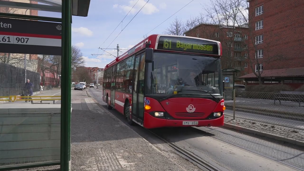 Sweden, Stockholm, bus 161 ride from Trekanten to Örby skola