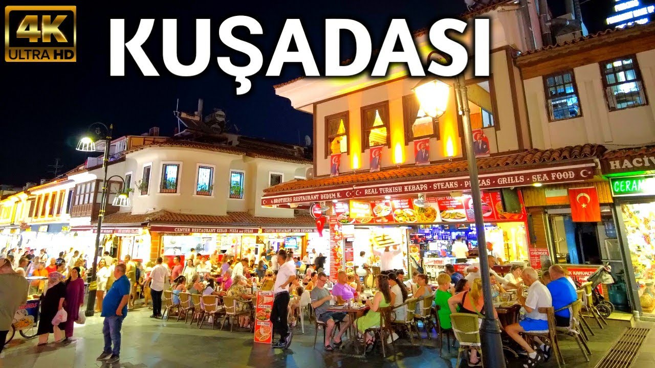 KUŞADASI CITY CENTER NIGHTLIFE | WALKING TOUR | July 2024 | 4k UHD 60fps