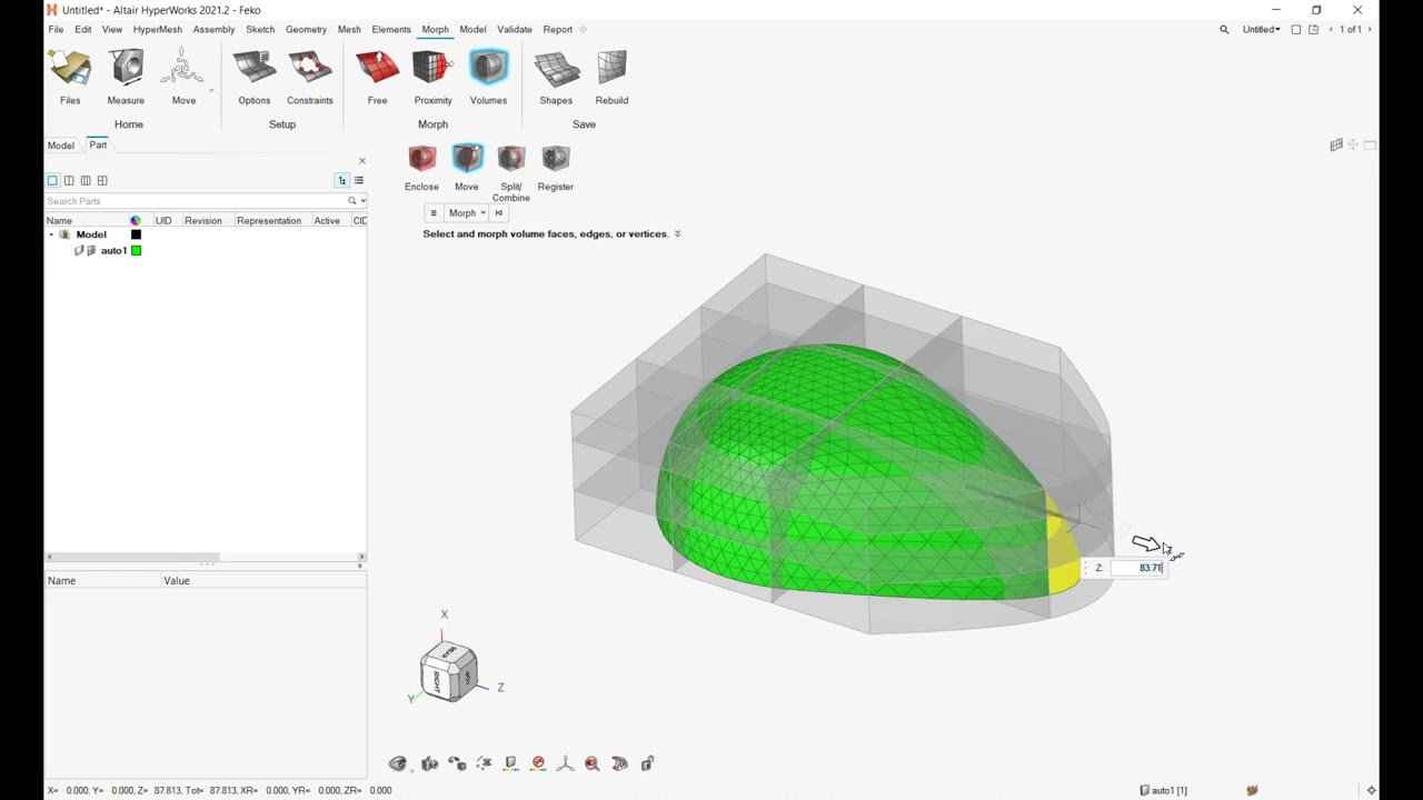 HyperWorks 2021 for FEKO - Mesh Morphing