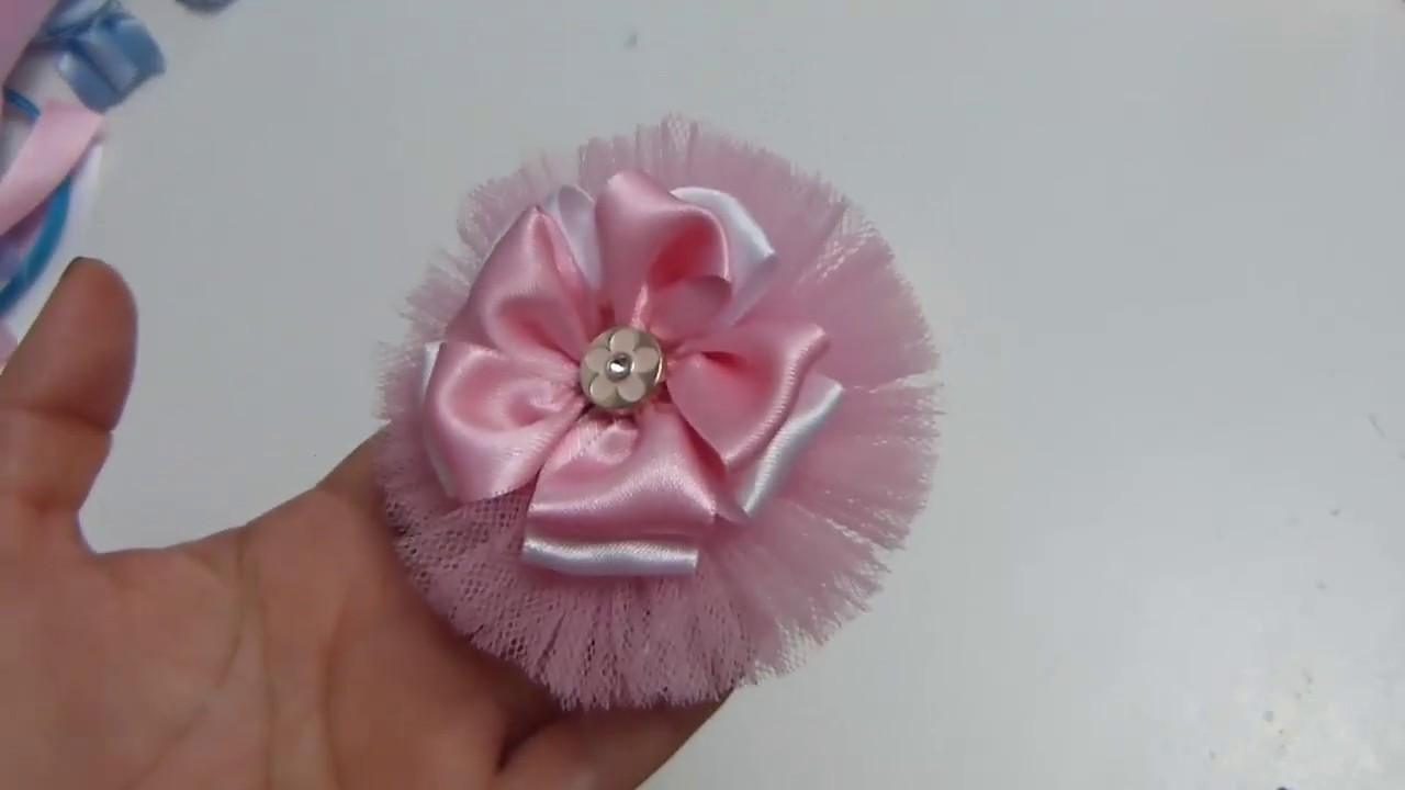 Tiara Elegante tul y liston super facil!!! Flor cinta paso a paso 🎀 Manualidades la Hormiga🐜 #931