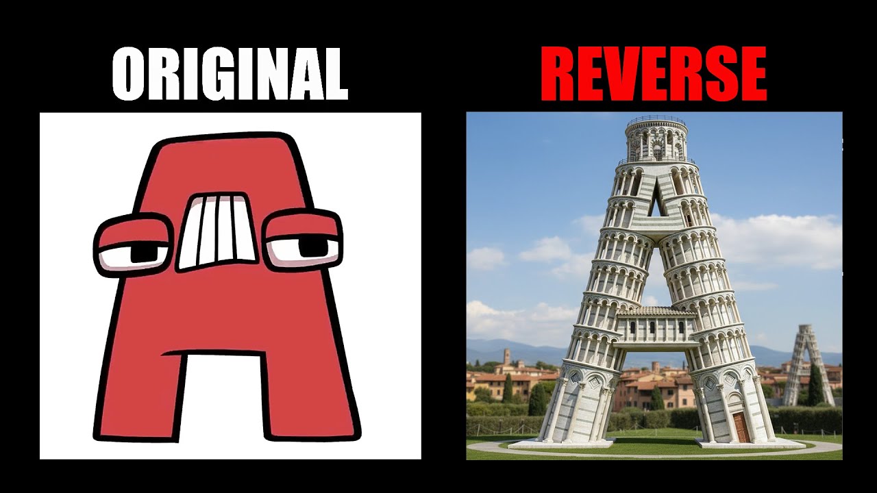 Reverse Alphabet Lore But They Leaning Tower of Pisa A-Z | Alphabet Lore Meme Animation - TD Rainbow