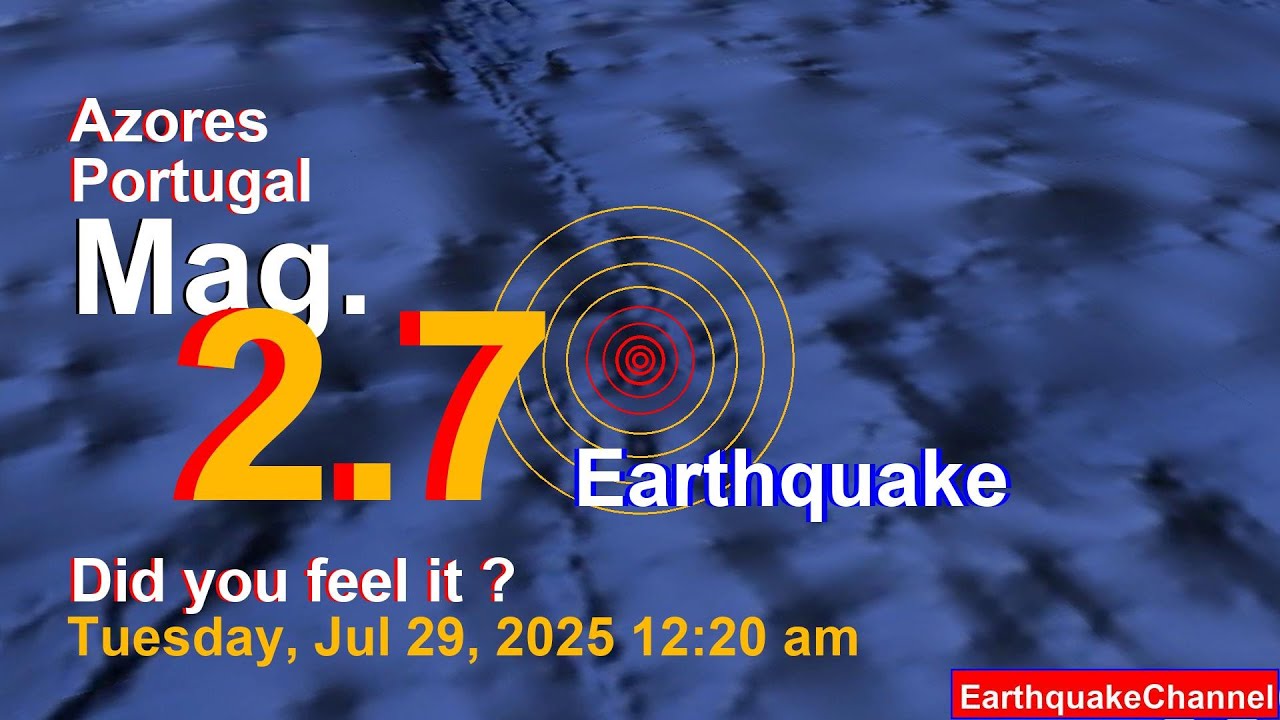 North Atlantic Ocean, 118 km East of Lajes das Flores, Azores, Portugal Earthquake today now