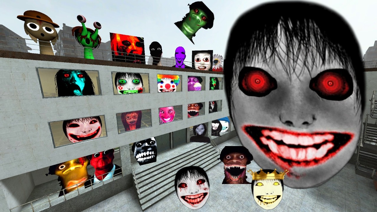 Ghost Horde In Haunted School & Hotel, Horror Yoshie, Sprunki, Aughhh | Nextbot Chase & Stories GMOD