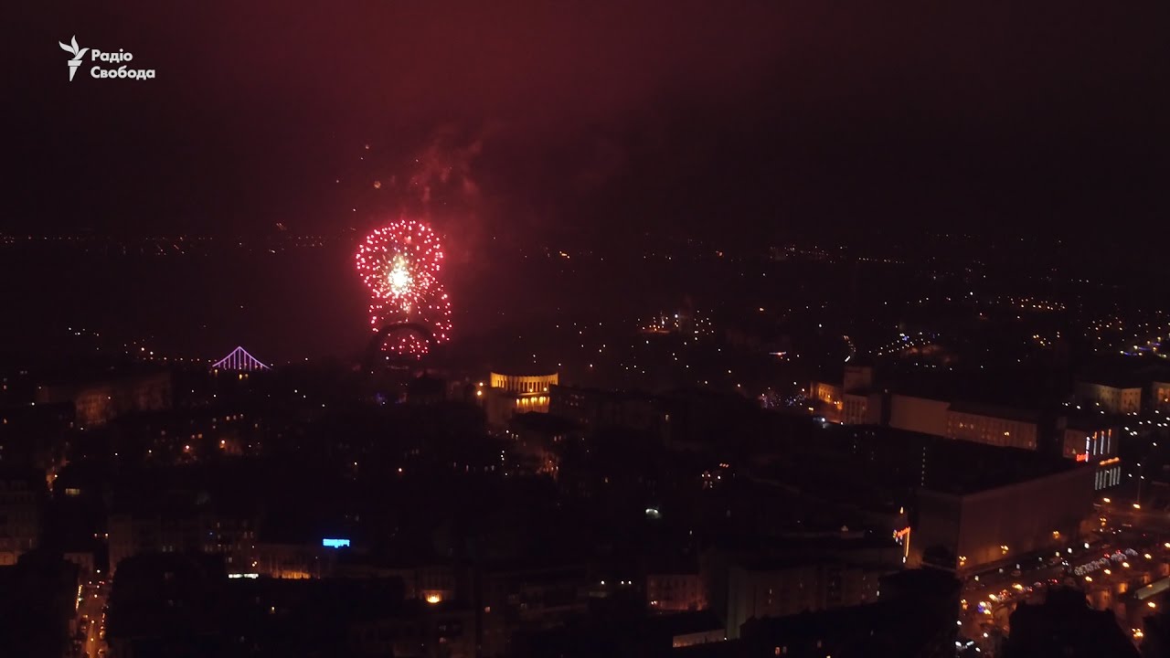 Новогодняя ночь. Киев с высоты птичьего полета