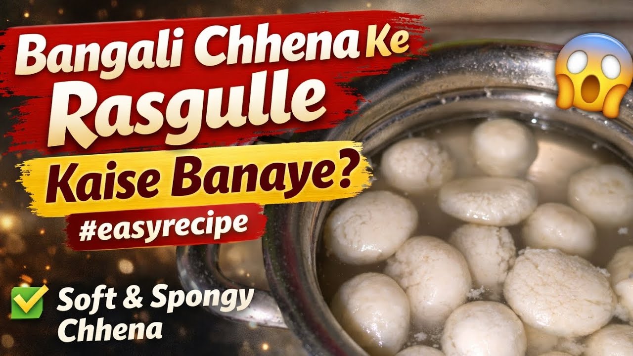 घर पर स्पंजी छेना के रसगुल्ले कैसे बनाएं | BANGALI ROSOGULLA KAISE BANAYE | SAFED RASGULLA HINDI