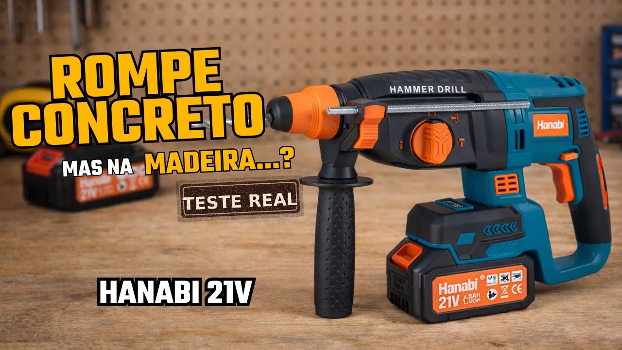 Martelete Hanabi a Bateria: MONSTRO no Concreto… mas na Madeira? (teste real)