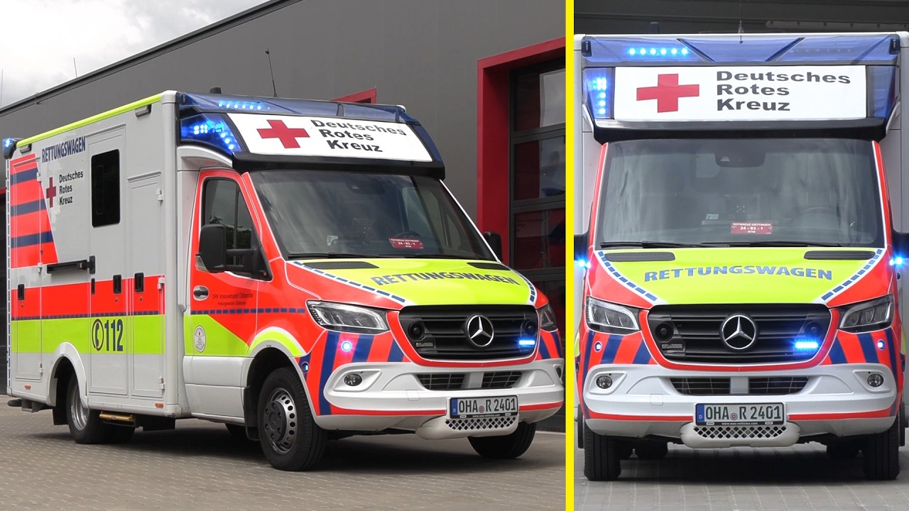 Osterode German Red Cross Mercedes Sprinter/ WAS 500 Ambulance - Exterior & Blue Lights [GER | 2025]