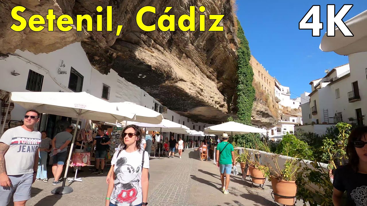 Setenil de las Bodegas Cadiz - 4k Virtual Walking Tour 2022, Spain 🇪🇸
