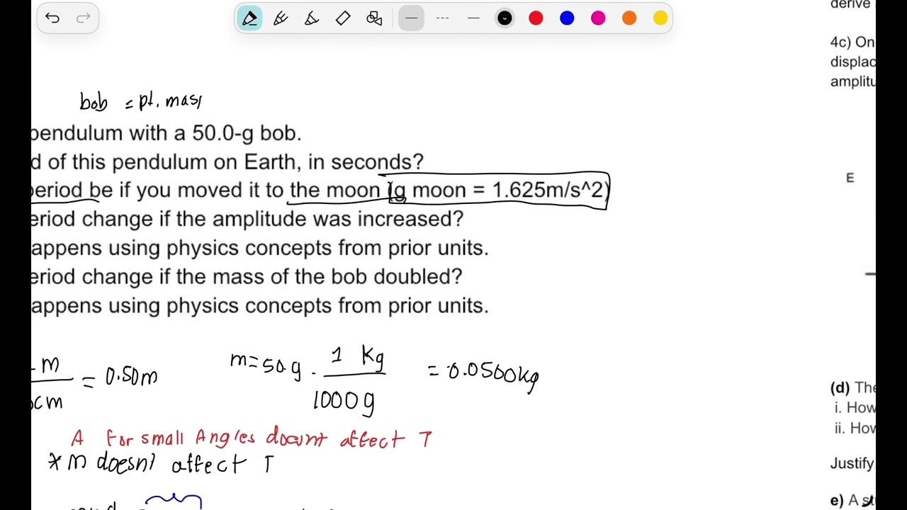 Pendulums AP Physics Problem Set