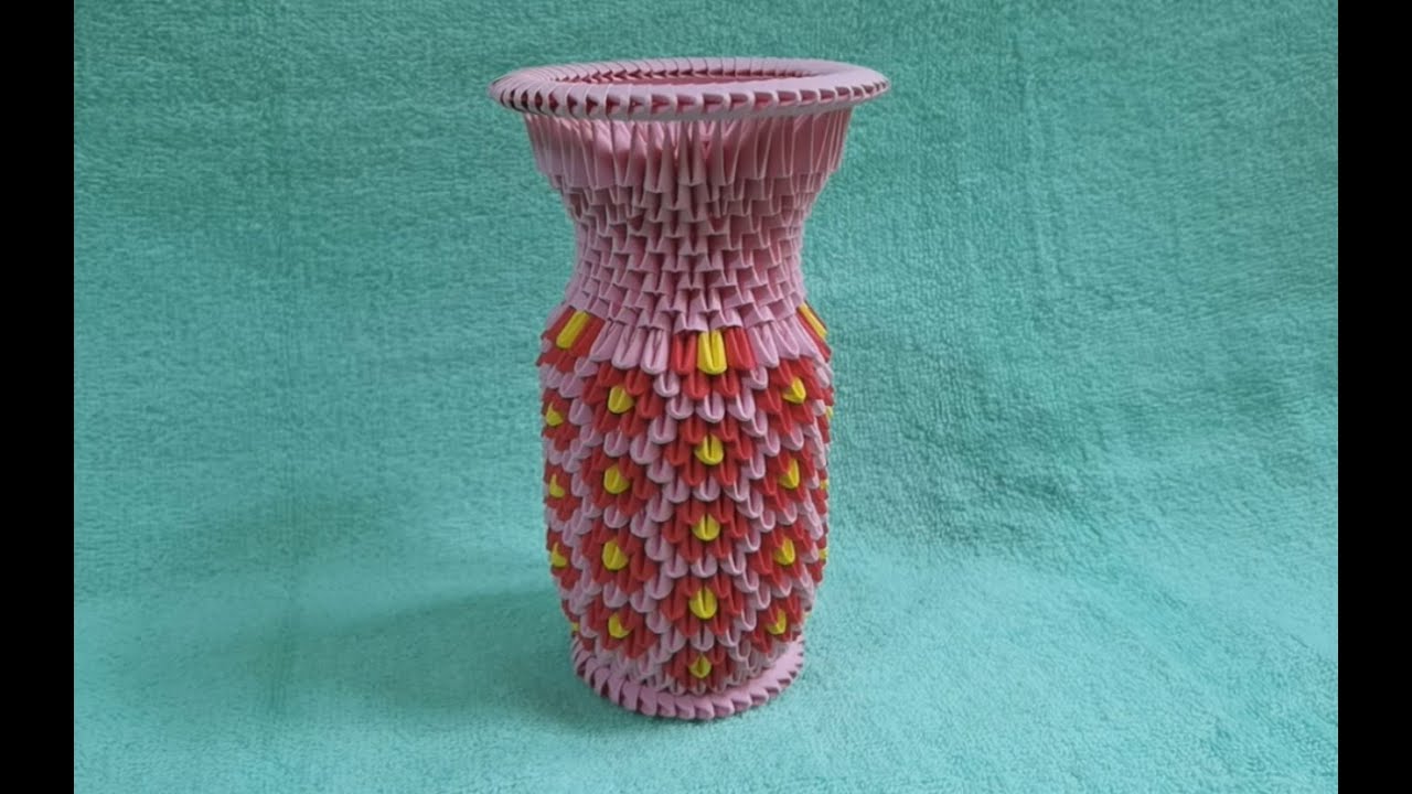三角摺紙(花瓶-4)制作