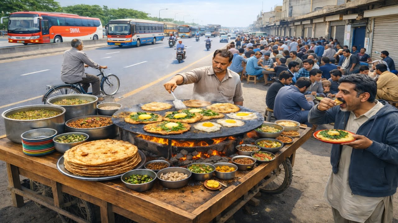 PAKISTANI PUNJABI PARATHA STREET FOOD 😋| CHEAPEST BREAKFAST STREET FOOD IN PAKISTAN | Pakistani food