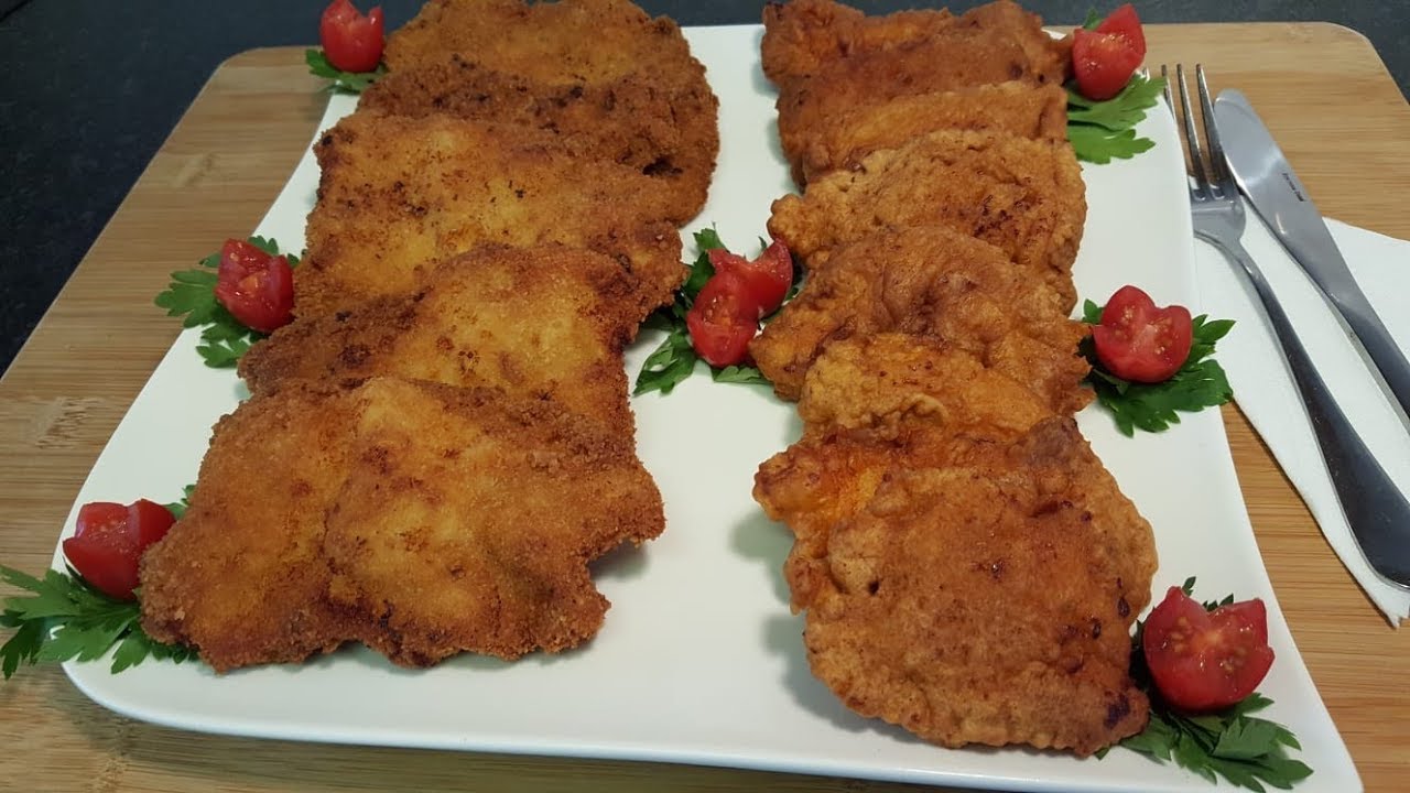 Snitele romanesti, crocante, din carne de porc si de pui