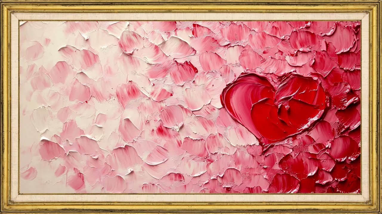 Romantic Heart Frame Art Screensaver (2 Hours) | Relaxing TV Art Background | Valentine Wall Art