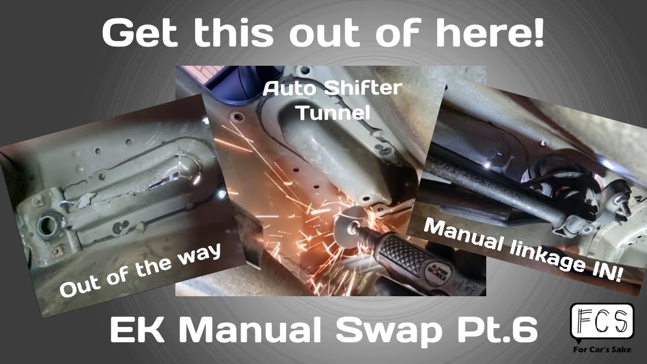 Removing auto shifter tunnel & manual linkage installed! - Honda EK Civic