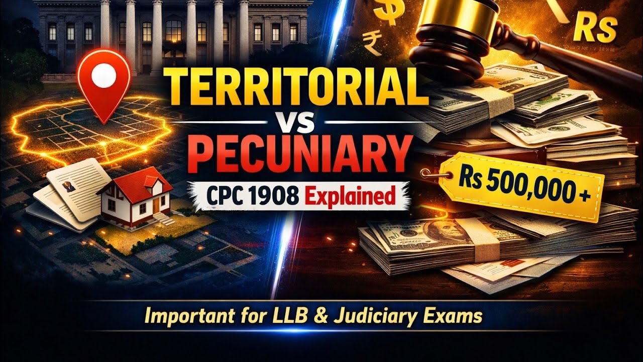 Territorial vs Pecuniary Jurisdiction Explained | CPC 1908 Complete Lecture for Law Students 