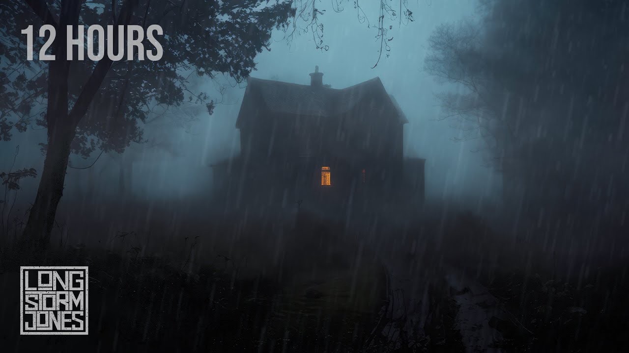 Spooky Rainy Night in the Forest | Super Foggy with Rumbling Thunder and Moody Atmospheric Sounds