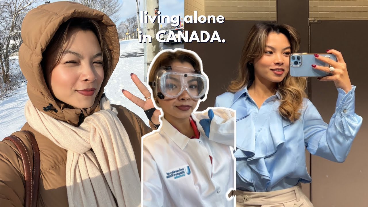 living alone in Canada | grocery shopping, meal prep, getting nails done, uni photoshoot & more