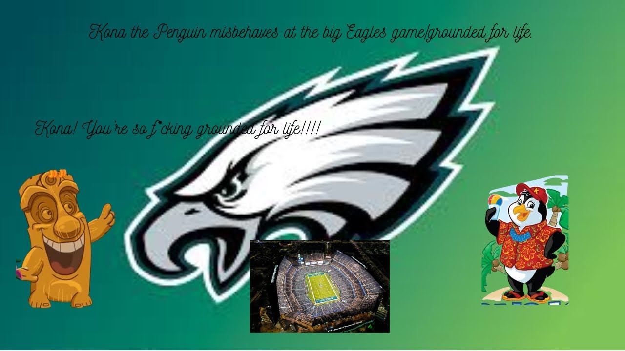 Kona the Penguin misbehaves at the big Eagles game/grounded for life. Enjoy it! 🦅🎉🏈🪩💪🏼😇🥇💖🏟️