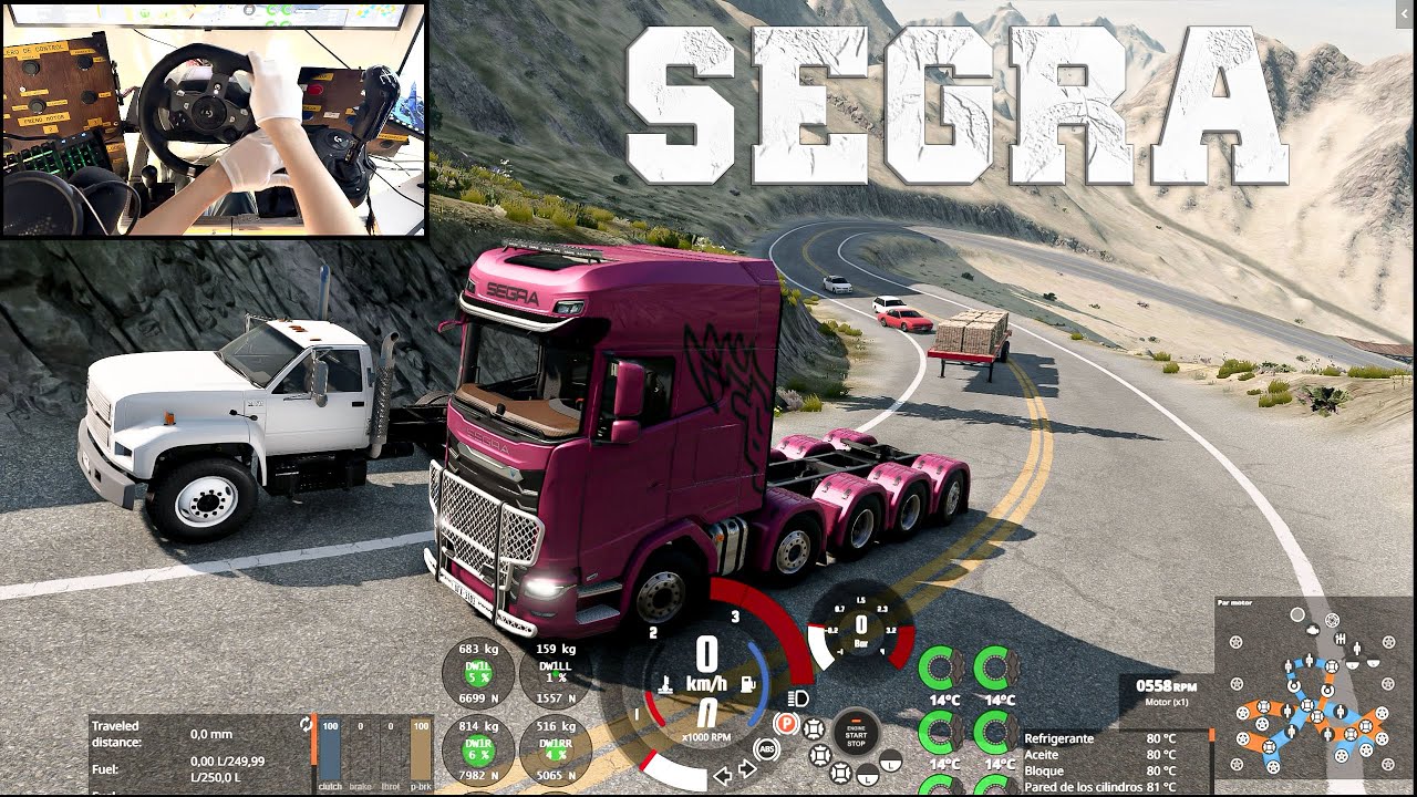 BeamNG.Drive| The SEGRA truck to the rescue on the climbs 450hp 27T | Logitech g920 relaxing drive