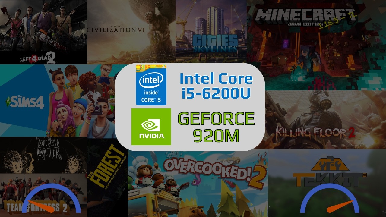 Intel Core i5-6200U + GeForce 920M - Test in 10 Low Specs Games