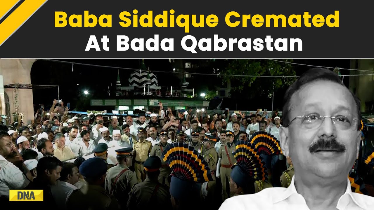 Massive Crowd Gathers As Baba Siddique Cremated With Full State Honours At Mumbai's Bada Qabrastan